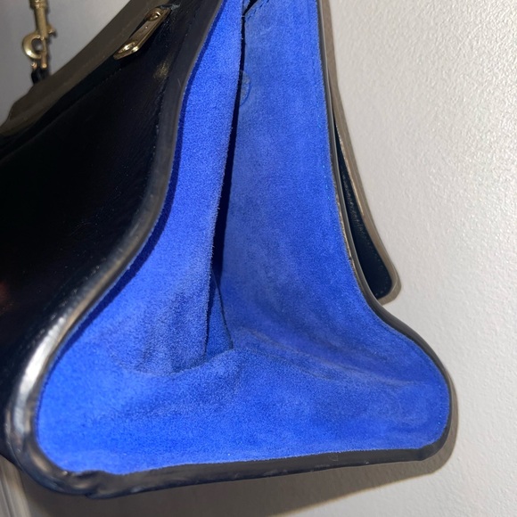 Authentic Celine trapeze crossbody hand bag Black and Blue Leather Bag - Picture 9 of 14